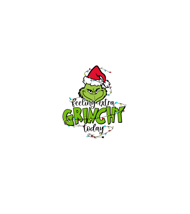 Feeling extra Grinchy today model alb pe tricou