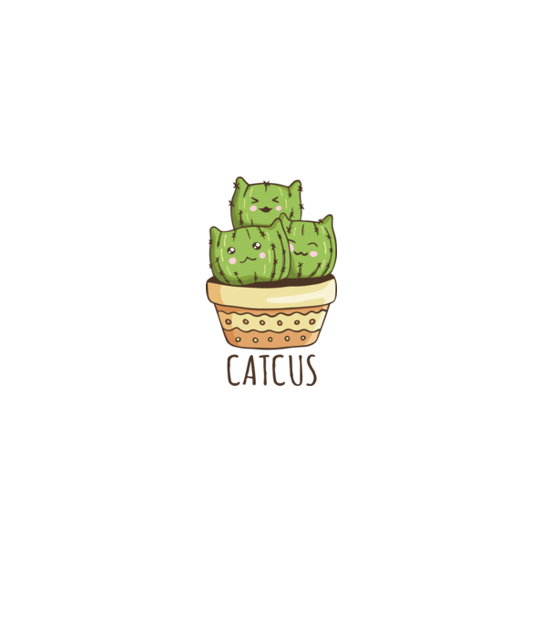 Catcus Pisică Cactus model alb pe tricou