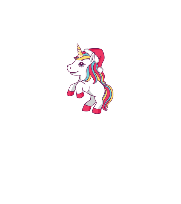 Unicorn de Crăciun model alb pe tricou