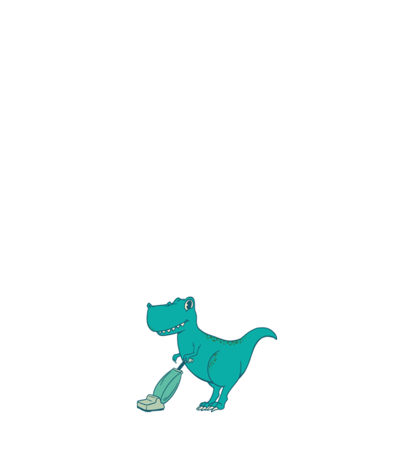 T-rex făcând curățenie model negru pe tricou