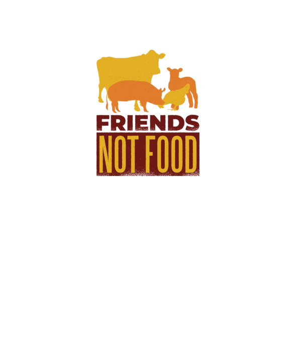 Friends not Food Vegán model gri pe tricou