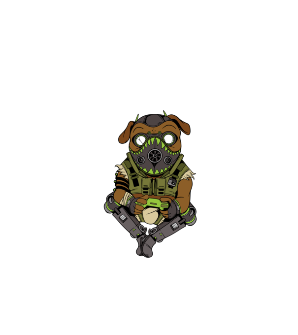 Mops Gamer model verde de măr pe tricou