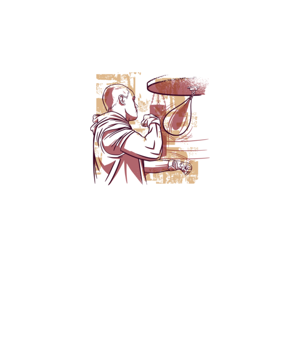 Pugilist model alb pe tricou