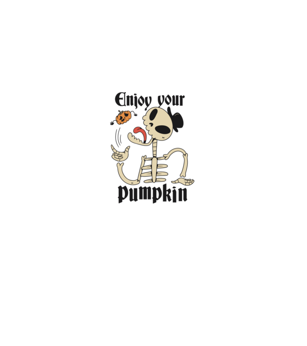 Enjoy your pumpkin Skeleton model gri pe tricou