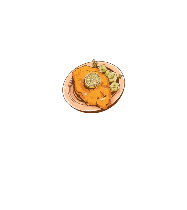 Șnițel vienez Wiener Schnitzel model negru pe tricou