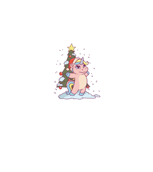 Unicorn de Crăciun model gri pe tricou