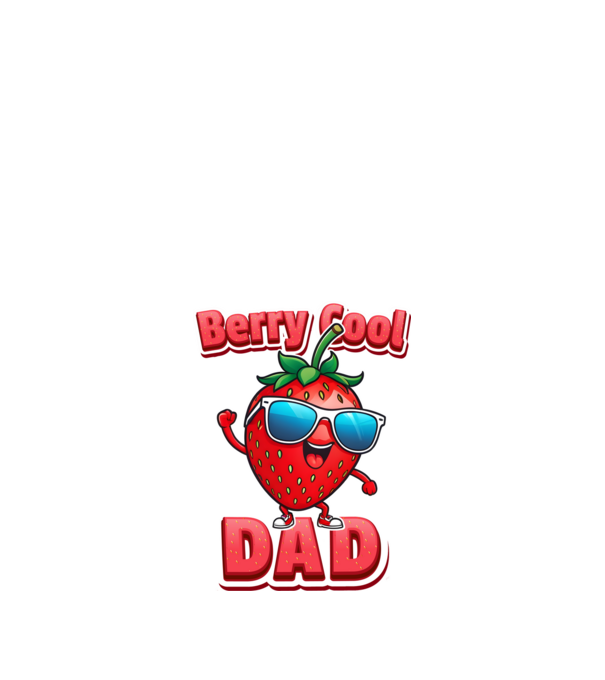 Berry Cool Dad Strawberry model negru pe tricou