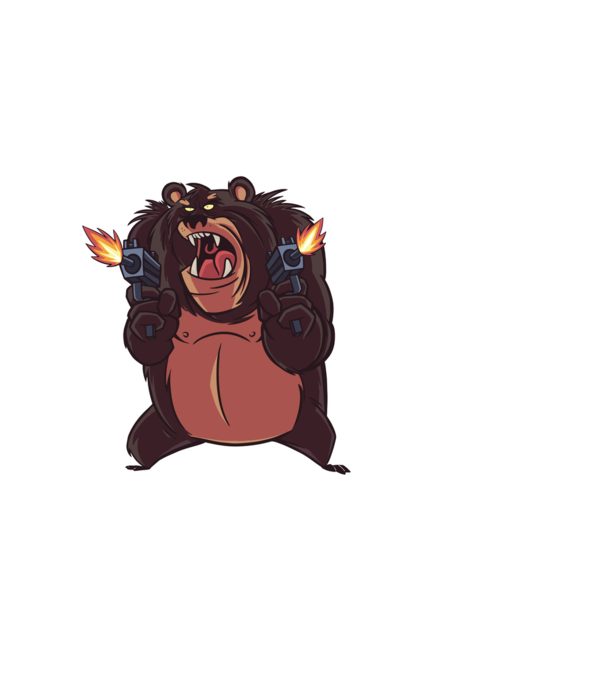 Pew Pew Pew Madafakas Urs model alb pe tricou