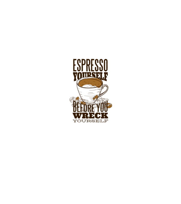 Espresso Yourself cu Cafea model alb pe tricou