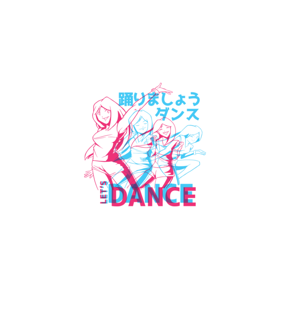 Anime Dance model alb pe tricou