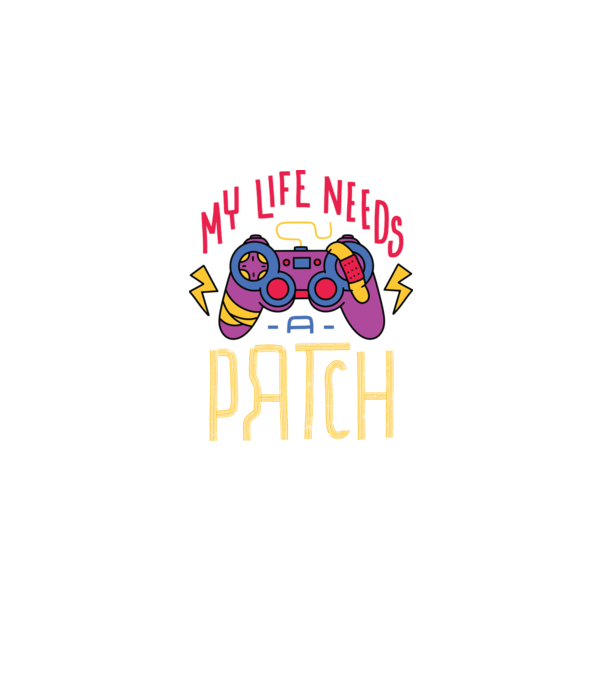 My life needs a patch Gamer model negru pe tricou