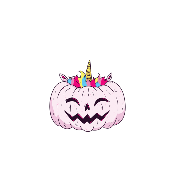 Unicorn Dovleac Halloween model albastru închis pe tricou