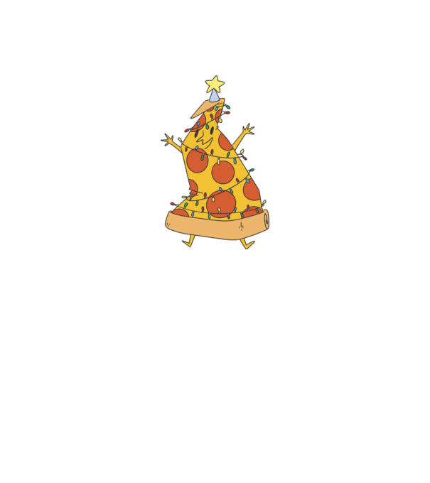 Pizza pom de Crăciun model verde pe tricou
