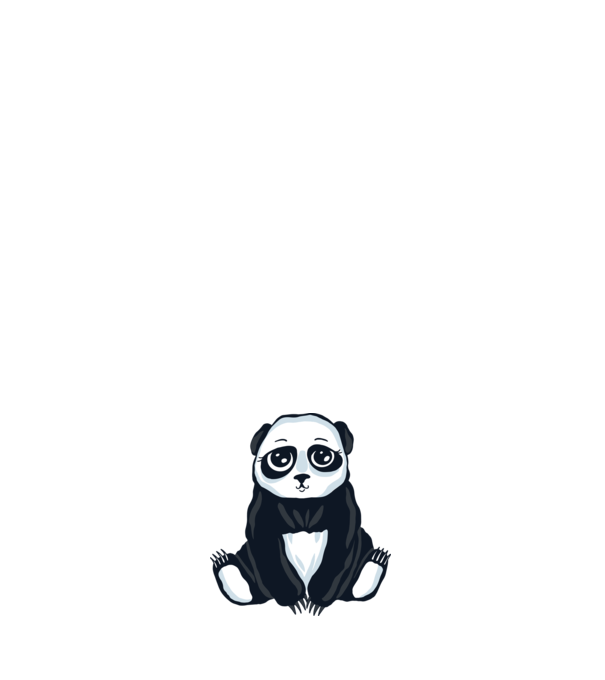 Panda drăguț model negru pe tricou