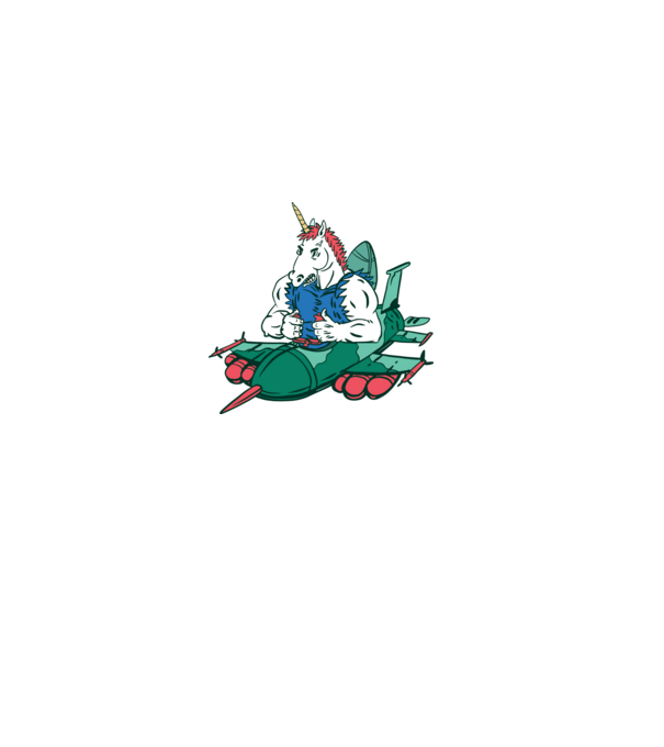 Unicorn Avion de vânătoare model gri pe tricou