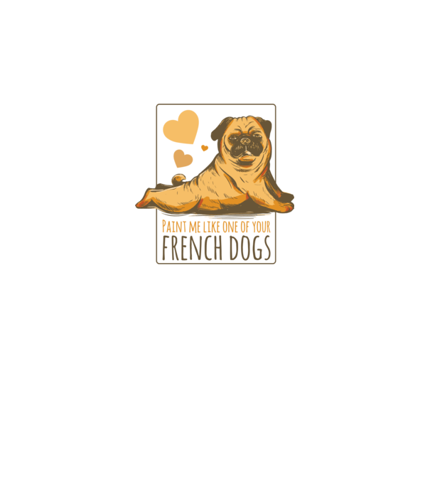 Mops sexy model alb pe tricou
