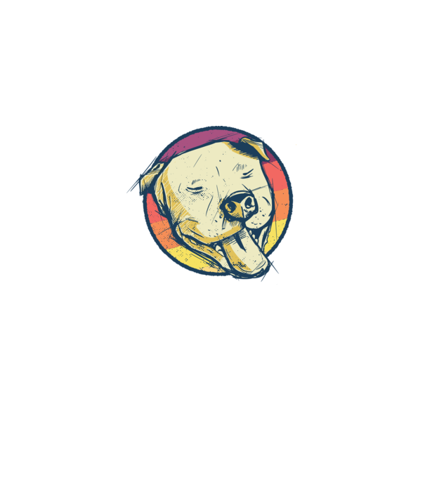 Cap Pitbull retro model alb pe tricou
