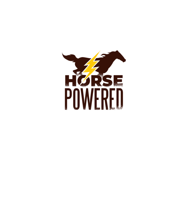 Horse Powered Cal-putere tricou călăreț model alb pe tricou