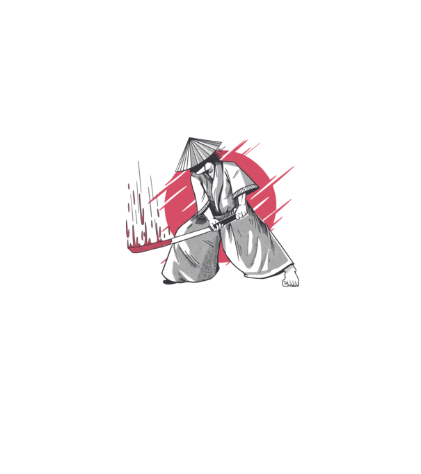 Sabie de samurai model gri pe tricou