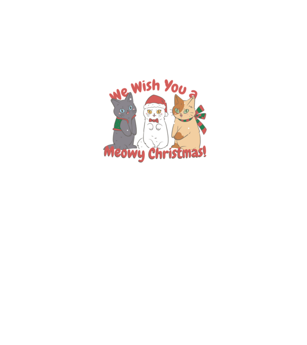 We wish You a Meowy Christmas model negru pe tricou