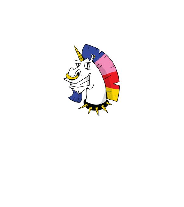 Punk unicorn model albastru regal pe tricou