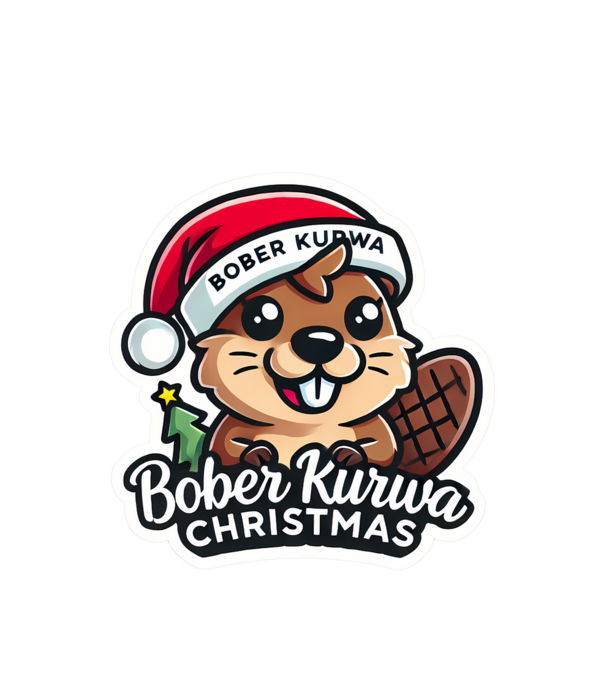 Bober Kurwa Christmas 1 model alb pe tricou