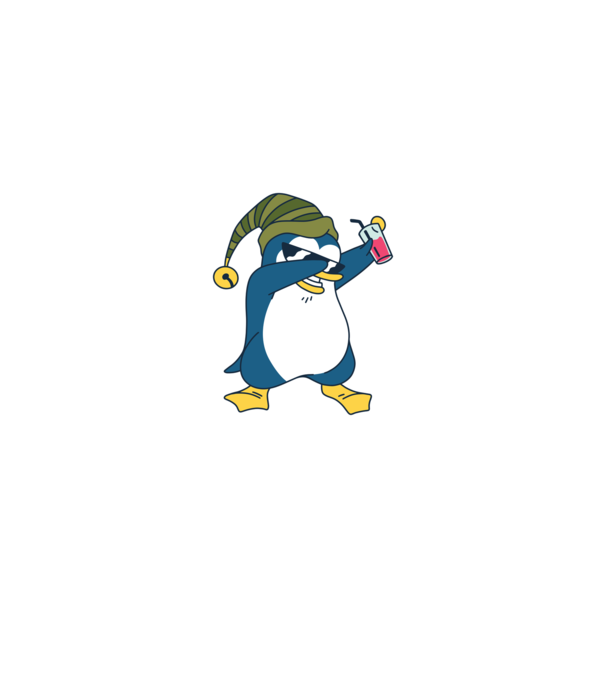 Pinguin DAB model negru pe tricou