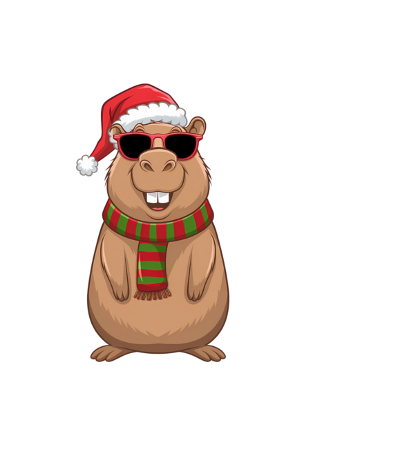 Crăciunul capybara model albastru deschis pe tricou