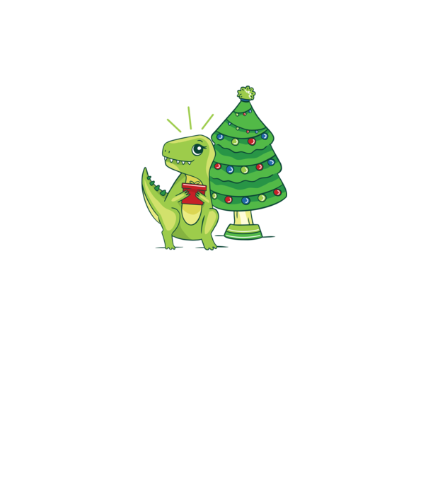 T-rex de Crăciun model alb pe tricou