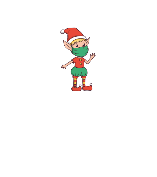 Elf cu mască model alb pe tricou