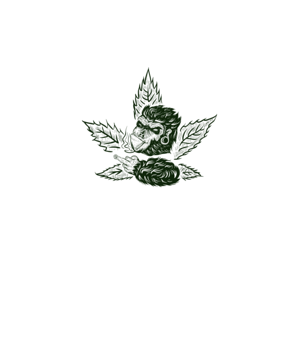 GORILĂ cannabis model alb pe tricou