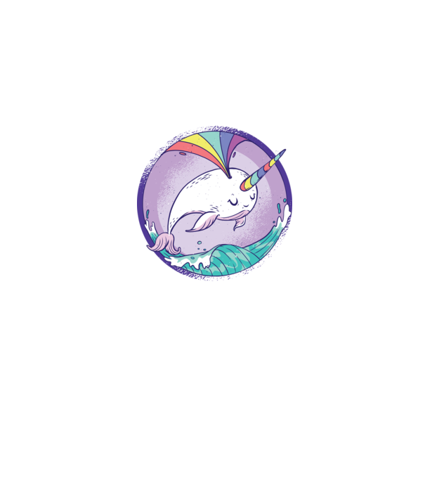 Unicorn drăguț Balenă - Narval model gri pe tricou