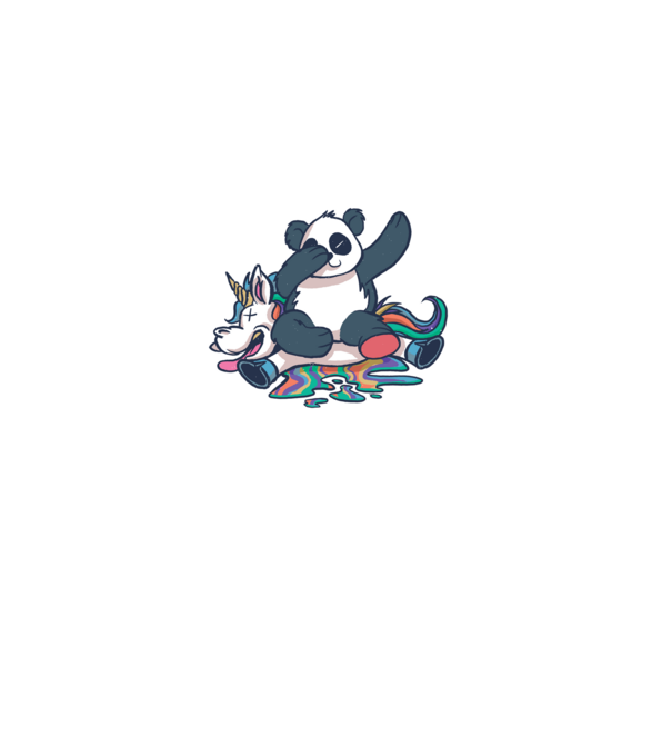Panda DAB Unicorn model alb pe tricou