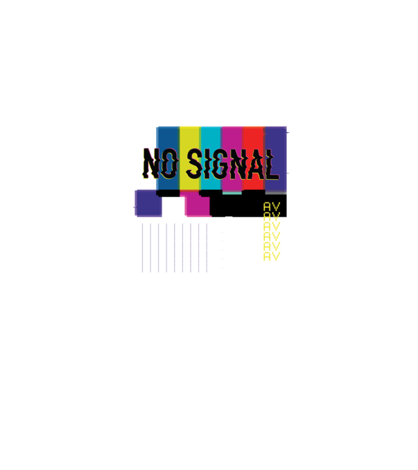 No Signal TV Eroare de transmisie model albastru jeanși pe tricou