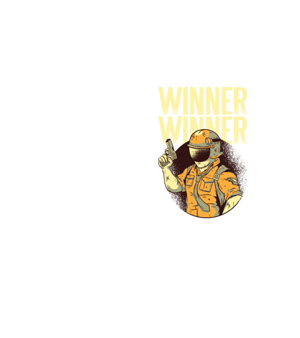 Winner Winner Chicken Dinner PUBG tricou model galben neon pe tricou