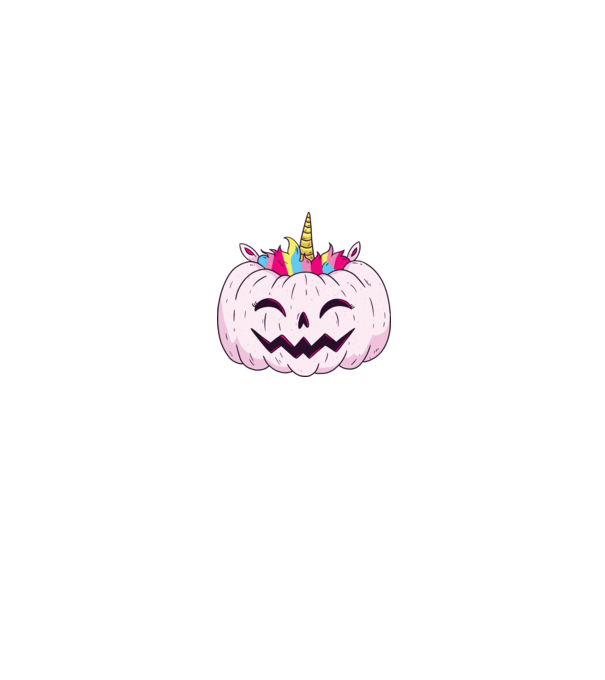 Unicorn Dovleac Halloween model negru pe tricou