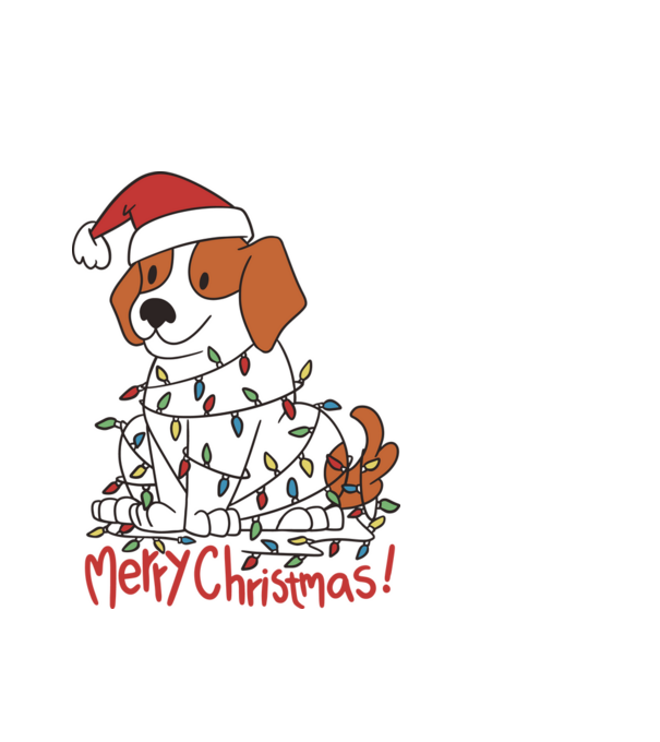 Beagle Crăciun Fericit! model alb pe tricou