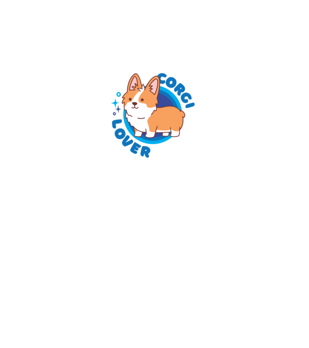 Corgi Lover model alb pe tricou