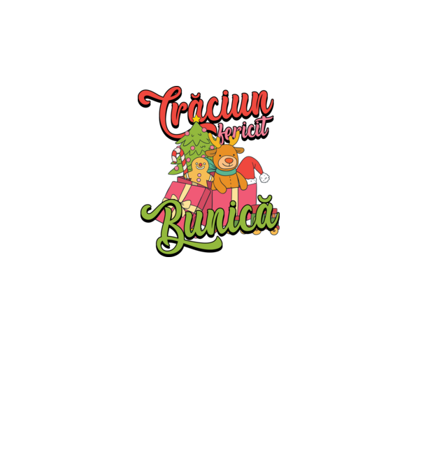 CRĂCIUN FERICIT BUNICĂ model negru pe tricou