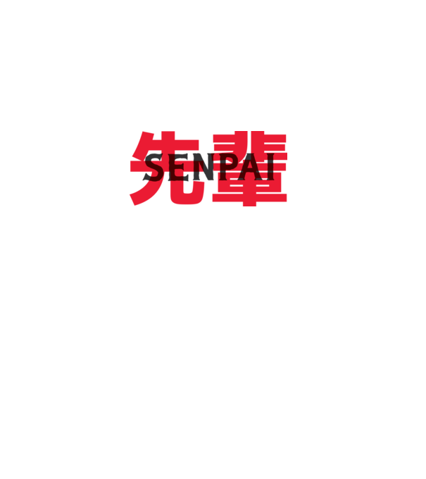 Senpai model alb pe tricou