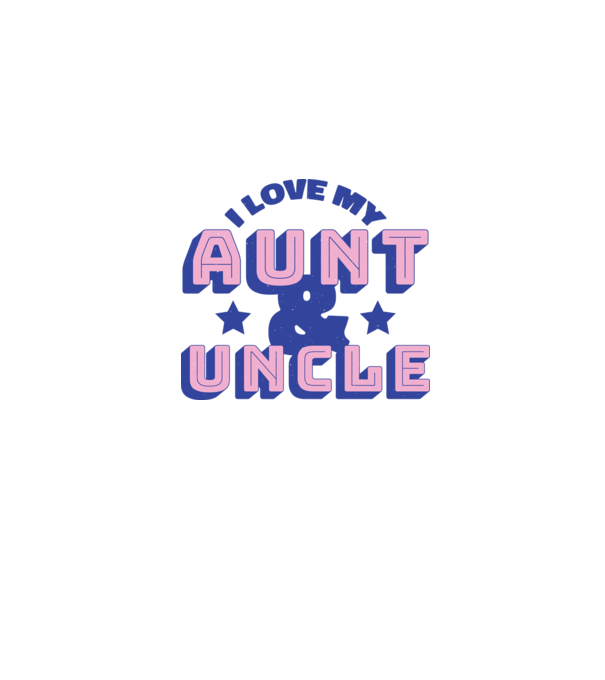 I Love My Aunt & Uncle model albastru jeanși pe tricou