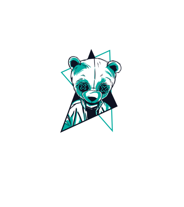 Panda Neon model alb pe tricou