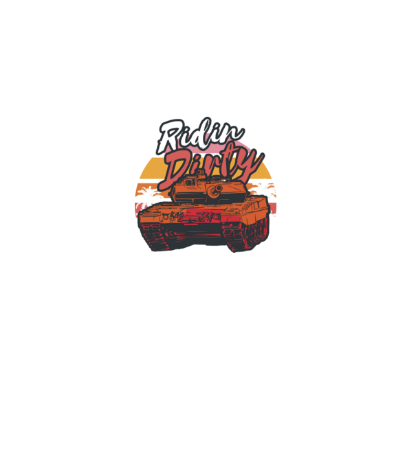 Ridin Dirty tricou cu tanc model negru pe tricou