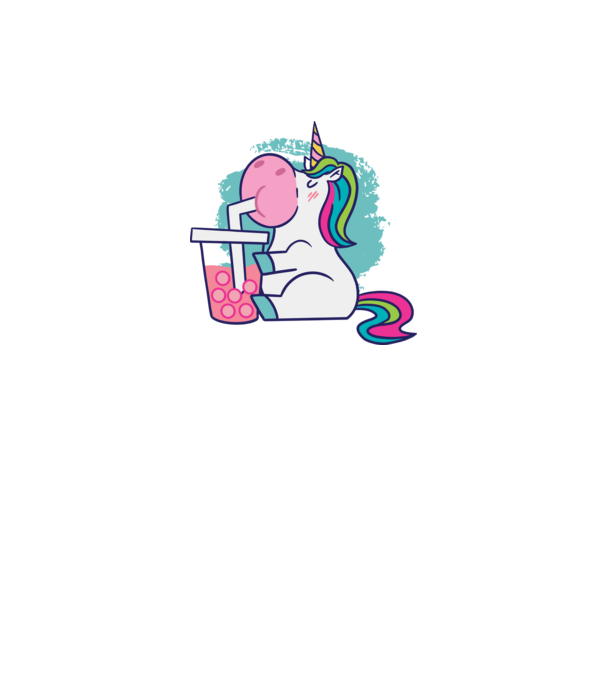 Unicorn Bubble Tea model alb pe tricou