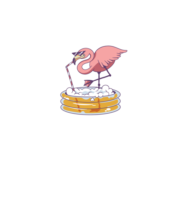 Flamingo cu bere model alb pe tricou