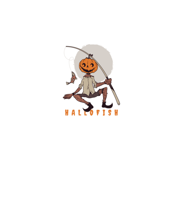 Hallofish - Pescar Halloween model negru pe tricou
