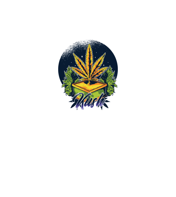 Marijuana Kush model gri închis pe tricou