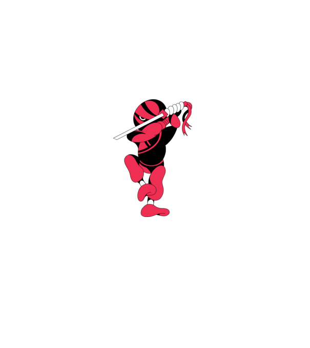 Ninja model alb pe tricou