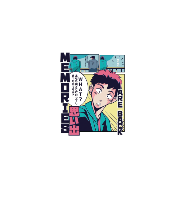 Anime Vaporwave benzi desenate model albastru deschis pe tricou