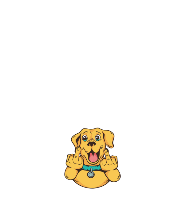 Golden Retriever arată degetul model negru pe tricou